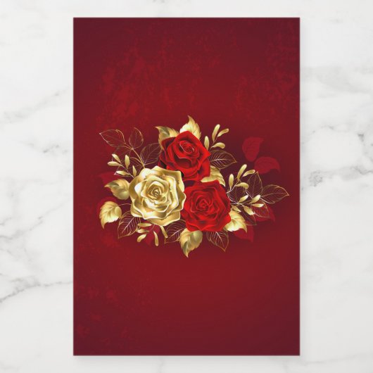 Drie juwelen Rozen Voedselcontainer Etiket (Enkel label)