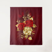 Drie juwelen Rozen Wandkleed (Voorkant)