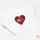 Drie juwelenrozen hart sticker (Envelop)