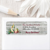 Drie kaars-kerst-Bouquet-retouradres Etiket (Insitu)