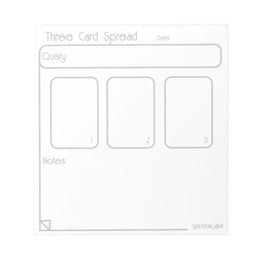 Drie Kaart Tarot Spread (medium, eenvoudig) Notiti Notitieblok (Voorkant)