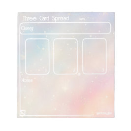 Drie Kaart Tarot Spread (medium, pastel) Notitiebl Notitieblok