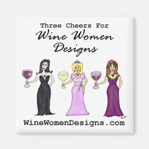 Drie Kaas voor Wijnvrouwen Design Magnet Magneet