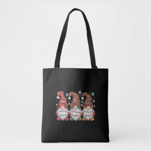 Drie kabouters Buffalo Plaid Rode Kerst Draagtas