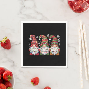 Drie Kabouters Buffalo Plaid Rode Kerst Servet