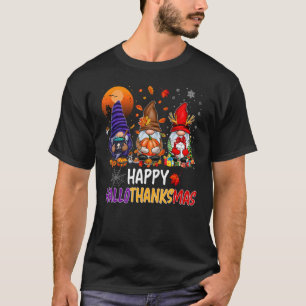 Drie Kabouters Hallothanksmas Halloween Kerstmis T T-shirt