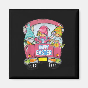Drie kabouters in Truck Bunny Egg Gelukkige Paasda Magneet