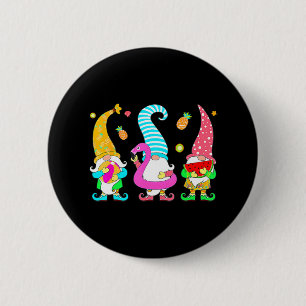 Drie kabouters Kerstmis in Juli Zomer Grappig Ronde Button 5,7 Cm