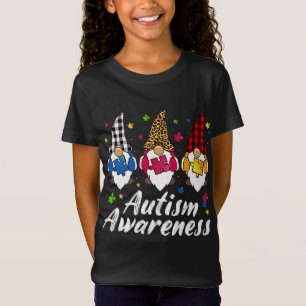 Drie kabouters met puzzel Leopard Plaid Autisme A T-shirt