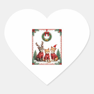 Drie kat grappige kerst kat lelijke kerst trui mij hart sticker