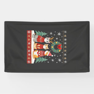 Drie kat grappige kerst kat lelijke kerst trui Mij Spandoek