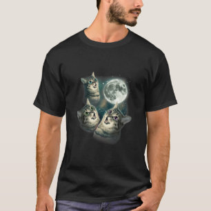 Drie kat-maan - grappige drie Wolven Kitten Parody T-shirt