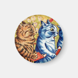 Drie katten die zingen van Louis Wain Magneet