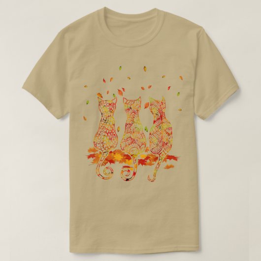 Drie katten Hallo Herfst najaar T-shirt (Design voorkant)