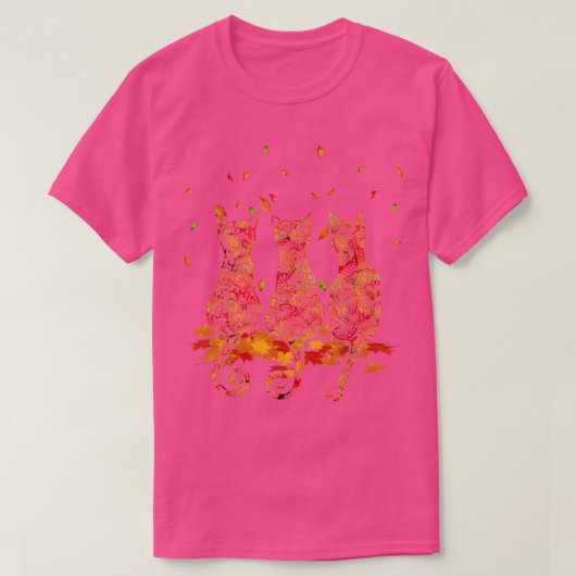 Drie katten Hallo Herfst najaar T-shirt (Design voorkant)