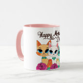 Drie katten "Happy Mothers Day" Mok (Voorkant links)