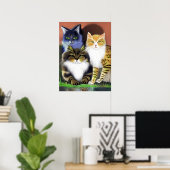 Drie Katten met een Houding Poster (Thuiskantoor)