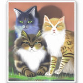 Drie katten met een houding  sticker (Voorkant)
