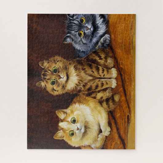 Drie Katten op een Perzisch Rug van Louis Wain Legpuzzel (Verticaal)
