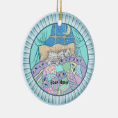 Drie katten slapen keramisch ornament (Rechts)