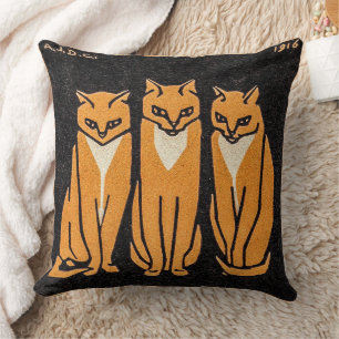 Drie katten van Julie de Graag  Kussen