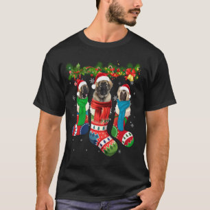 Drie Kaukasische herdershonden in kerstsokken T-shirt
