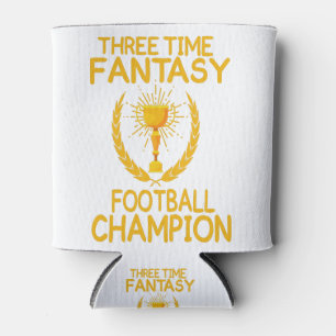 Drie keer een fantasie football kampioen cadeau blikjeskoeler