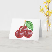 Drie kersen kaart (Gele Bloem)