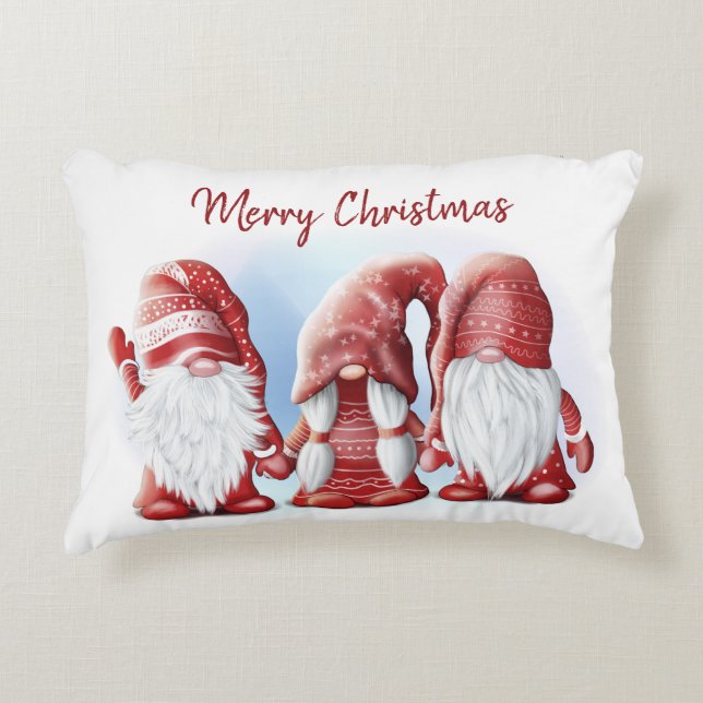 Drie kerst grappige gnomen Coffee Mok Stone Magn Accent Kussen (Voorkant)