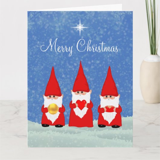 Drie Kerst Kabouters Kaart (Voorkant)