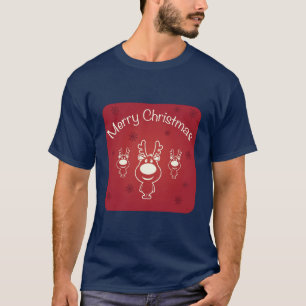 Drie kerst van Cute Reindeer Merry T-shirt