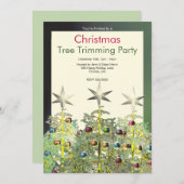 Drie kerstbomen boom trimmen partij kaart (Voorkant / Achterkant)