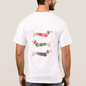 Drie kerstdachshund Dog Ugly Sweater T-shirt (Achterkant)