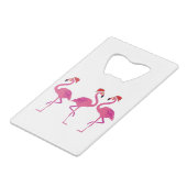 Drie kerstfeestjes kredietkaart flessenopener (Voorkant Gekanteld)