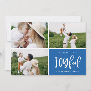 Drie kerstfoto's met veel plezier voor moderne fam feestdagenkaart