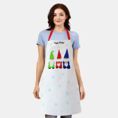 Drie kerstgnomen op wit schort (Gedragen)