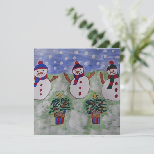 Drie kerstkaarten voor kerstmis (Staand voorkant)