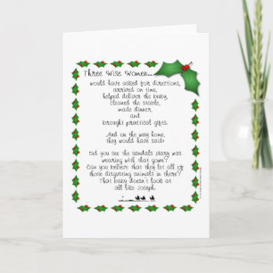 Drie kerstkaarten voor vrouwen met Wise Feestdagen Kaart
