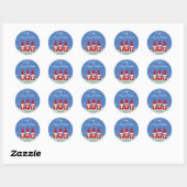 Drie Kerstkabouters Ronde Sticker (Vel)