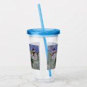 Drie kerstmannen acryl drinkbeker (Links)