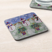 Drie kerstmannen bier onderzetter (Linkerzijde)