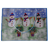 Drie kerstmannen groot cadeauzakje (Voorkant)