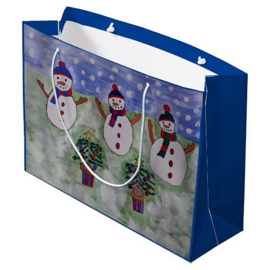 Drie kerstmannen groot cadeauzakje (Achterkant Gekanteld)