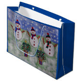 Drie kerstmannen groot cadeauzakje (Voorkant Gekanteld)