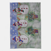 Drie kerstmannen Tea Towel Theedoek (Verticaal)