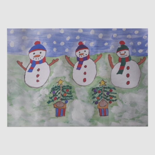 Drie kerstmannen tissuepapier (Voorkant)