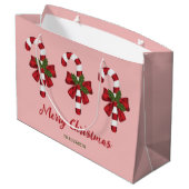 Drie kerstsnoersnoeren met aangepaste tekst groot cadeauzakje (Achterkant Gekanteld)