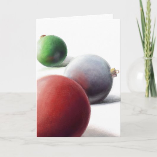 Drie kerstversieringen - Wenskaart Bedankkaart (Voorkant)