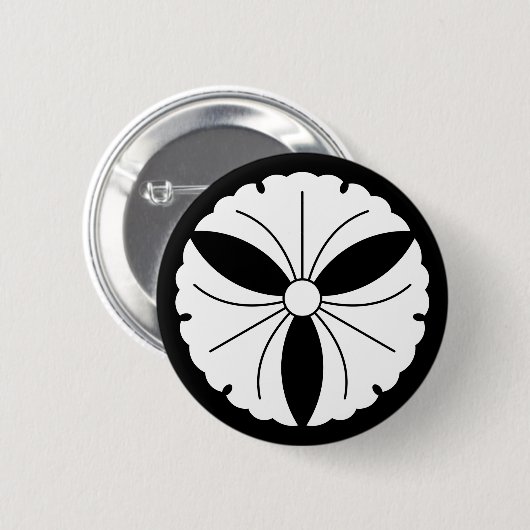 Drie kieuwbladeren ronde button 5,7 cm (Voorkant /achterkant)