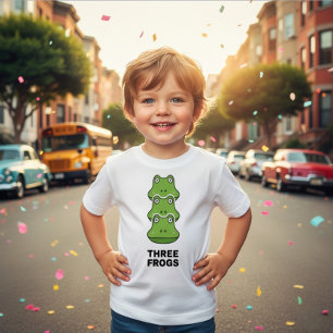 Drie kikkers gestapeld grappig peuter T-shirt